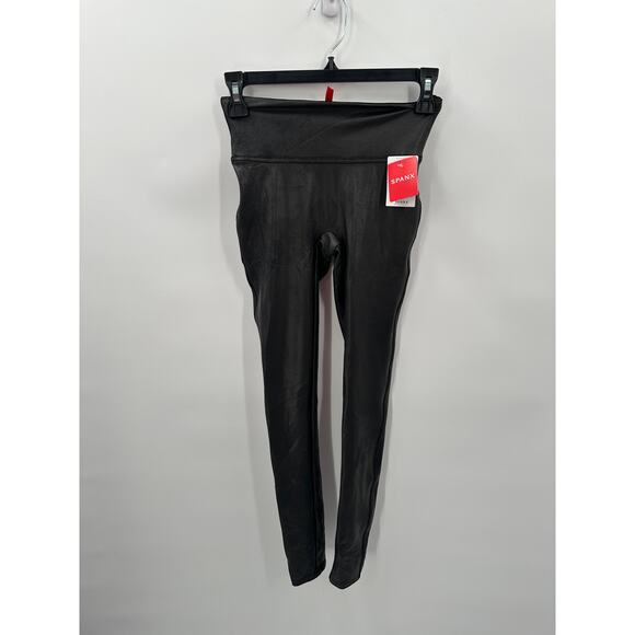 SPANX NWT Faux Leather Leggings in Black // XS - Picture 4 of 8